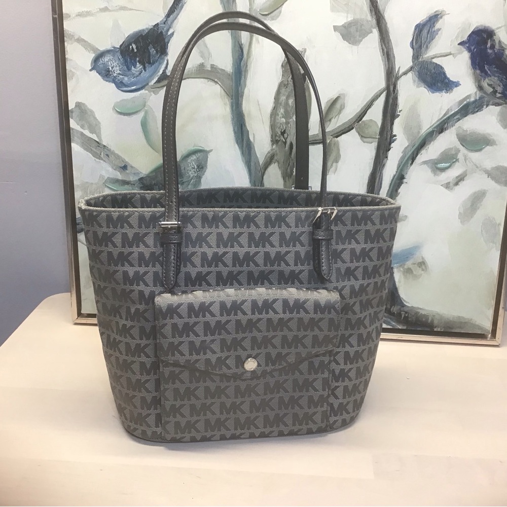 Michael Kors Jet Set Tote Medium Jacquard Signature Grey